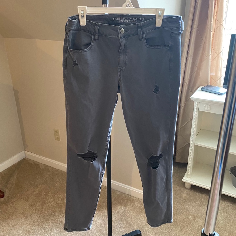 SIZE 14 LONG American Eagle LONG Dark Gray Jegging